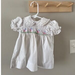 6-12m Polly Flinders hand smocked dress
